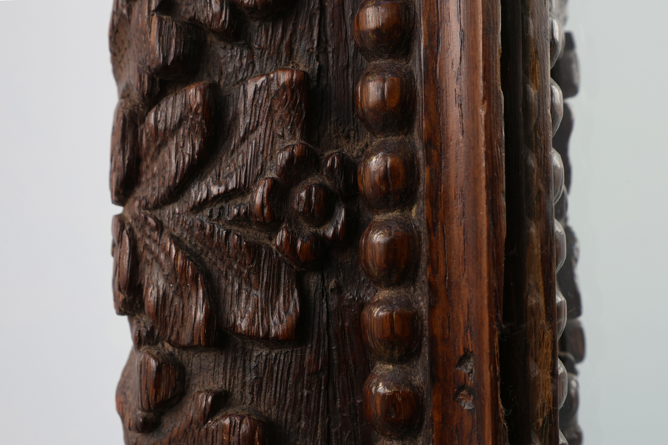 Large Antique French Carved Oak Mirror, Late 19th Century thumbnail